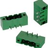 Pin header, 3 pole, pitch 5.08 mm, angled, green, 691317510003