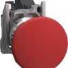 Mushroom pushbutton, unlabeled, unlit, 1 Form B (N/C), waistband round, red, front ring metal, mounting Ø 22 mm, XB4BC42GEX