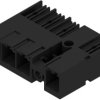 Pin header, 4 pole, pitch 7.62 mm, angled, black, 2454110000