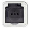 LIZA Gniazdo hermetyczne z uziemieniem (klapka dymna) biały GPH-1zd KARLIK