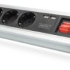 Outlet strip, 4-way, 1.5 m, 16 A, silver/black, DA-70614