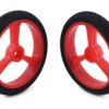 Pololu Wheel for Micro Servo Splines (21T, 4.8mm) - 40×7mm, Red, 2-Pack