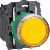 Pushbutton, illuminable, groping, 1 Form A (N/O) + 1 Form B (N/C), waistband round, orange, front ring black, mounting Ø 22 mm,