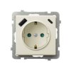 SONATA Gniazdo pojedyncze SCHUKO z przesłonami z ładowarką USB A+C 230 V ecru GP-1RSPUSBAC/m/27 OSPEL