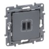 NILOE SELECTION Gniazdo 2xUSB typ c + c 3 A stal 762395 LEGRAND