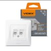 CAT6+CAT6 Gniazdo computer double white VIDEX BINERA