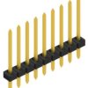 Pin header, 9 pole, pitch 2 mm, straight, black, 10062218