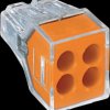 773-104 Junction box connector, 2.5 mm², 4 conductors, orange, transpare