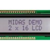 Wyświetlacz monochromatyczny LCD, , Alfanumeryczny, Midas