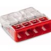 Złączka; instalacyjna; 2273-204; 4 tory; 16,5mm; 24A; 450V; na przewód; zwora; sprężynowy; 0,5÷2,5mm2; czerwony; Wago; RoHS