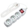 Przedłużacz elektryczny Listwa zasilająca na 3 gniazda [2P+Z] z wyłącznikiem biała 3m
