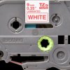 Labelling tape cartridge, 9 mm, tape white, font red, 8 m, TZE-222