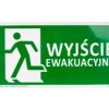 Samoprzylepna tabliczka ostrzegawcza /Znak Wyjście ewakuacyjne + znak e001, 150x300mm, FS nadruk foto/ IE/001/5/A/FS/WYJŚ