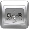 Simon Akord Gniazdo Antenowe Sat/Sat/Rtv Końcowe Aluminium Metalizowane...