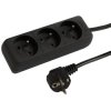 Przedłużacz sieciowy 3-Gniazda z uziemieniem 1,5m czarny