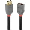LINDY 36498 DisplayPort cable extension 3m Anthracite Black Red gold plated