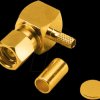 SMC crimp plug, gold-plated RG174/RG316
