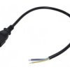 Kabel: 3x0,75mm2, IEC C14 męski, 0,5m, 10A LT-602 H05VV-F 3X0.75 BLK 0.5M END