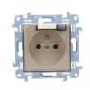 Simon 10 Gniazdo pojedyncze z uszczelką klapką transparetną kremowe 16A 250V IP44 CGZ1B.01/41A