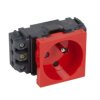 MOSAIC Gniazdo pojedyncze z uziemieniem do kanałów DLP z blokadą zaciski śrubowe czerwone 077341 LEGRAND