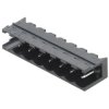 Pin header, 3 pole, pitch 5.08 mm, angled, black, 1821170000