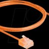 80855 RJ45 Network Cable Cat.6 UTP Ultra Slim 1 m orange with short pl