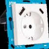 10.300.414 Socket outlet USB-A + USB-C with contact protection V1/J1, alpin