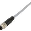 Sensor actuator cable, M8-cable plug, straight to open end, 3 pole, 0.5 m, PVC, gray, 21348000380005