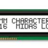 Wyświetlacz monochromatyczny LCD, , Alfanumeryczny, podświetlanie LED, Midas