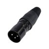 Rean RCX3M-Z-001-1 XLR Connector Plug 3 Pins Straight 1pc