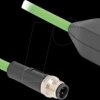 60571 M12 cable, D-coded, 4 pin, plug / RJ45 socket, 0.5 m