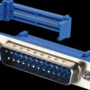 D-SUB male connector, 25-pin, ribbon cable, with insulator