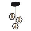 Lampa Wisząca Czarno-Złota Z Geometrycznymi Kloszami Z Serii Honey K-4722...