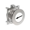 Metalowy przycisk płaski fi30mm kryty samoczynny powrót z symbolem STRZAŁKA W BOK Biały LPFB1148