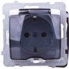 KARO Gniazdo bryzgoszczelne z/u Schuko IP44 z przesłonami klapka przezroczysta białe GPH-1SSP/m/00/d