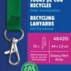 4842G Lanyard, 440 x 15 mm, green, 10 pieces