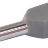 Insulated twin wire end ferrule, 0.75 mm², 8 mm long, gray, 22C434