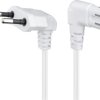 Kabel przyłączeniowy z wtyczką Euro, obustronnie kątowy, 5 m, biały - Długość kabla 5 m