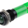 Lampka kontrolna do montażu panelowego 12V, zielona 14mm LED Czarny RS PRO