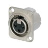 XLR panel socket, 3 pole, silver-plated, 2.5 mm², AWG 14, zinc die casting, NC3FD-LX-0