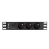 Listwa RACK Lanberg PDU-03E-0200-BK (3 x Typ E; 16 A (3680 W); 2m; kolor czarny)