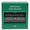 Przycisk awaryjnego otwarcia drzwi Szkło W budynkach Zielony Ostrzegacz ze zwalnianiem awaryjnym