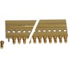IC-socket strip, 20 pole, pitch 2.54 mm, CuZn alloy for DIL-IC, SIL 1 G 20