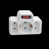 Rozgałęźnik 1x2P+Z (Schuko) 2x2P/II z włącznikiem biały OR-AE-13191(GS)