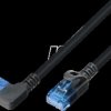 1810HF-L-7,5M Patch cable Cat.6a, U/UTP, 1x90° left, slim, black, 7.5 m