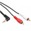 Przewód Maclean, Mini jack 3,5mm, Kątowy, 2RCA, 1m, Czarny, MCTV-824