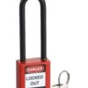 Blokada Blokada bezpieczeństwa RS PRO Czerwony długość pałąka: 76mm zamki: 1