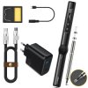 Fnirsi HS01 HS-01 precyzyjna lutownica cyfrowa 65W USB-C PD zestaw: HS01 Black PD 65W Kit