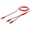 Smrter SMRTER_DUO_RD USB-C to USB-C/Lightning Cable 1.2m Red with OTG Function
