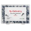Elko range electrolytic capacitor aluminum 24 variants, 500 pieces 0.1uf - 1000UF with storage box compatible with Arduino